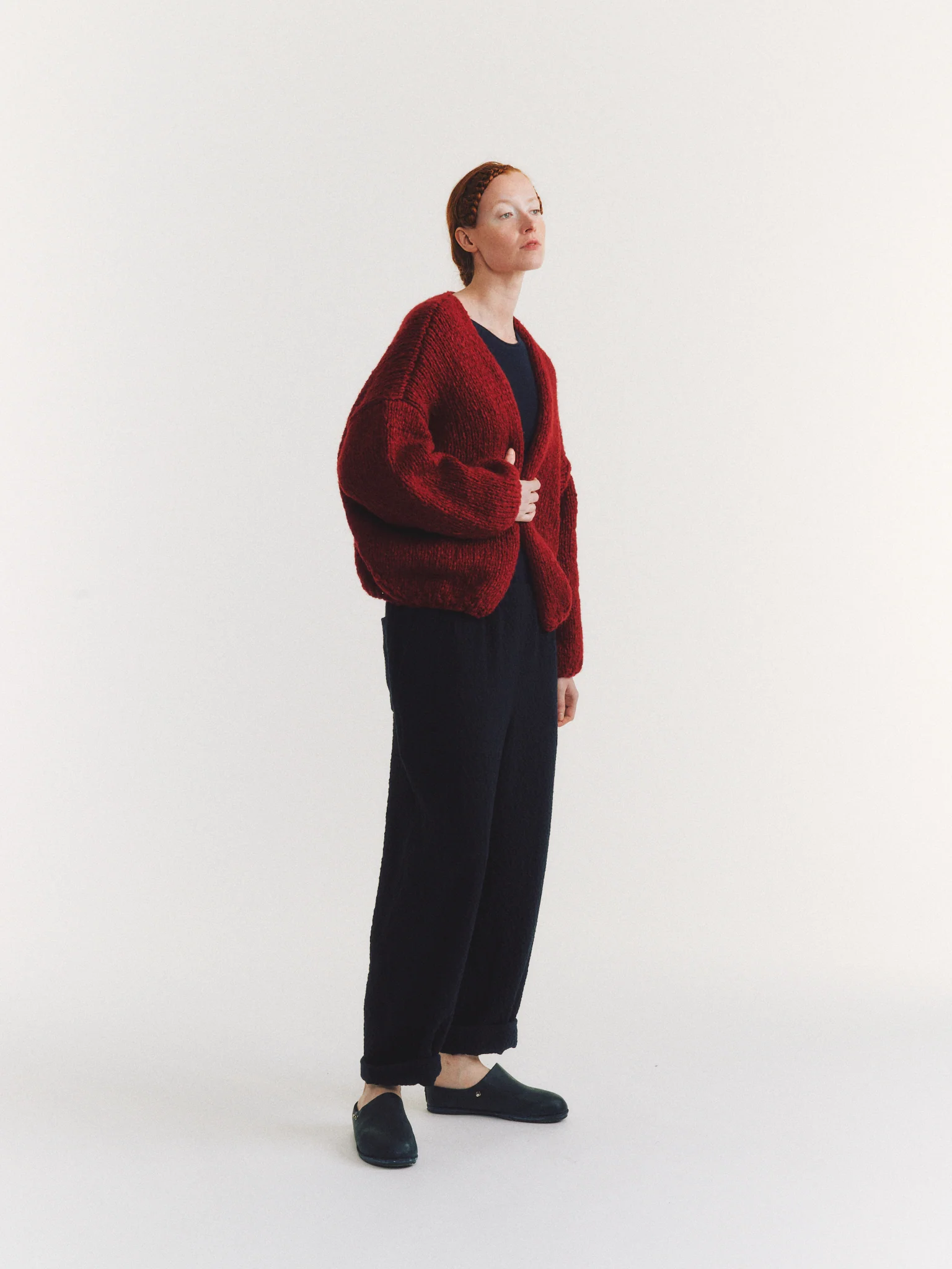 SHORT CARDIGAN - SOFTY MARLED - RED/RED - Image 3