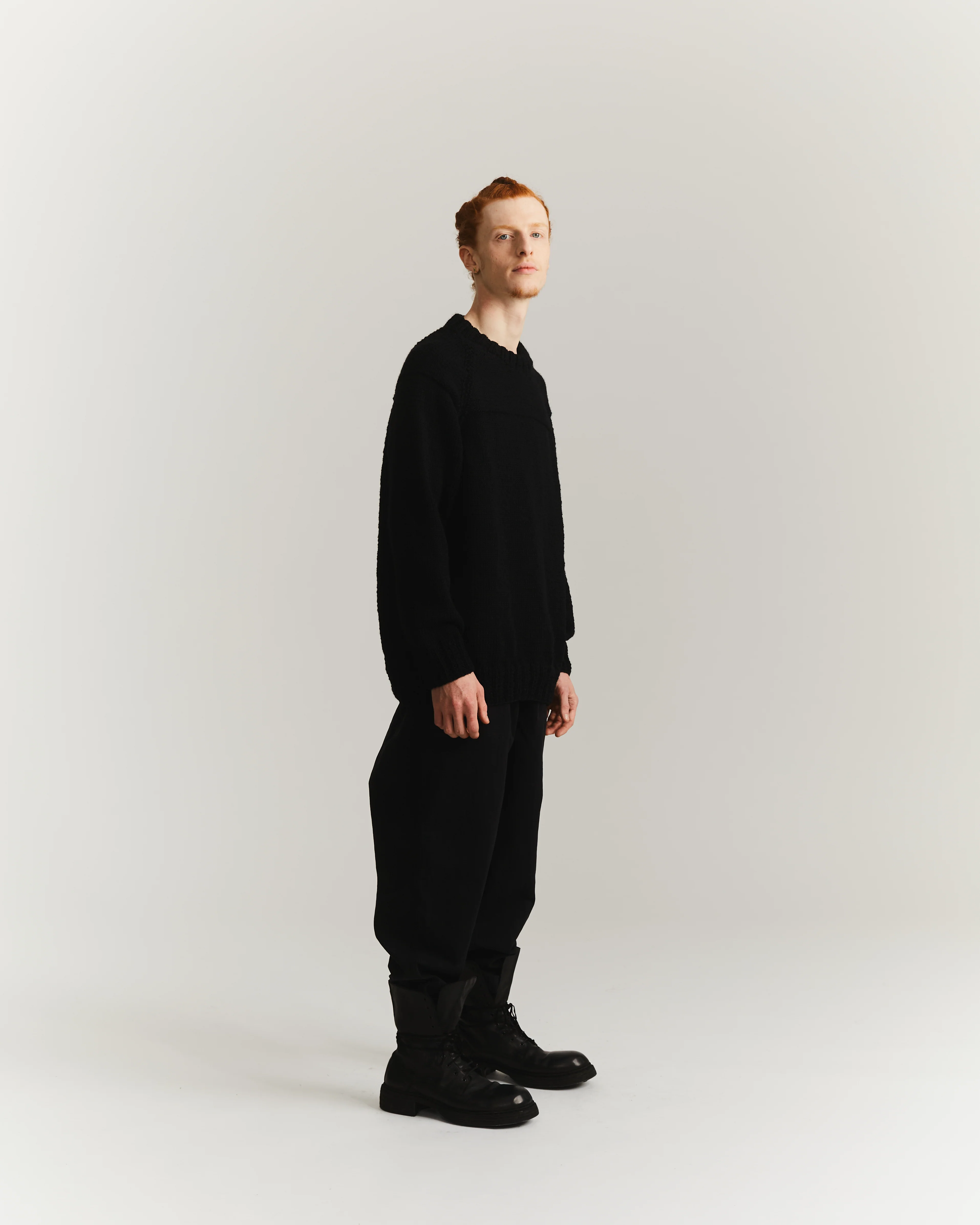 MIX STITCH JUMPER - WOOLY - BLACK - Image 6