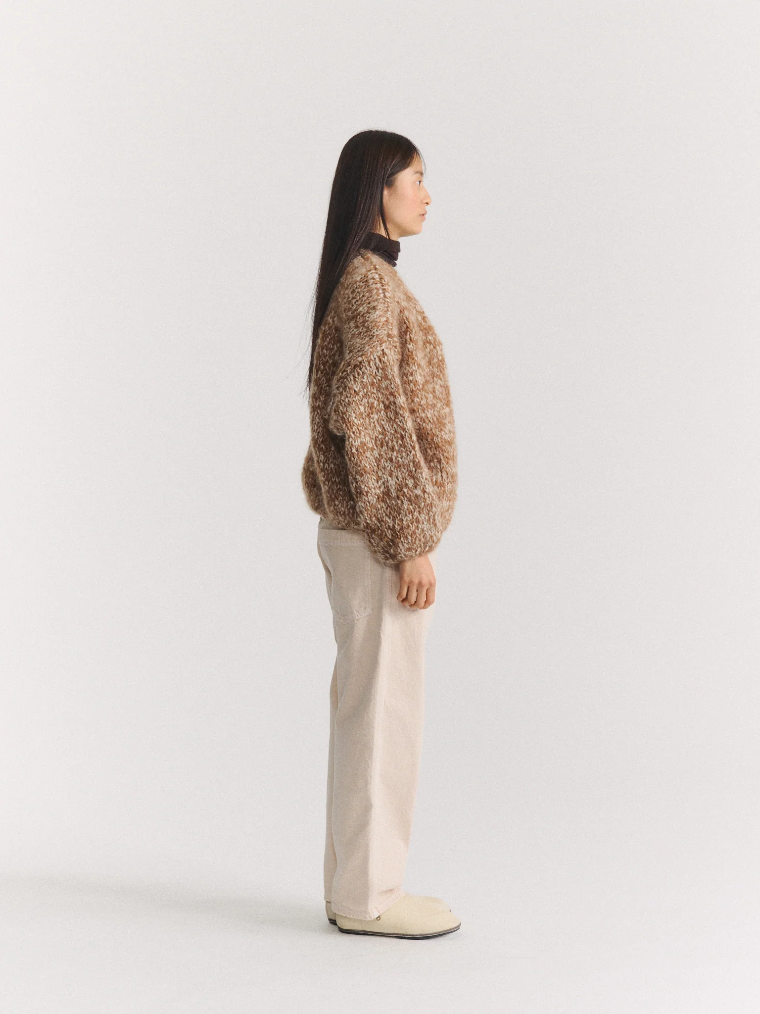 SHORT CARDIGAN - GINGER/PORCELAIN - Image 4